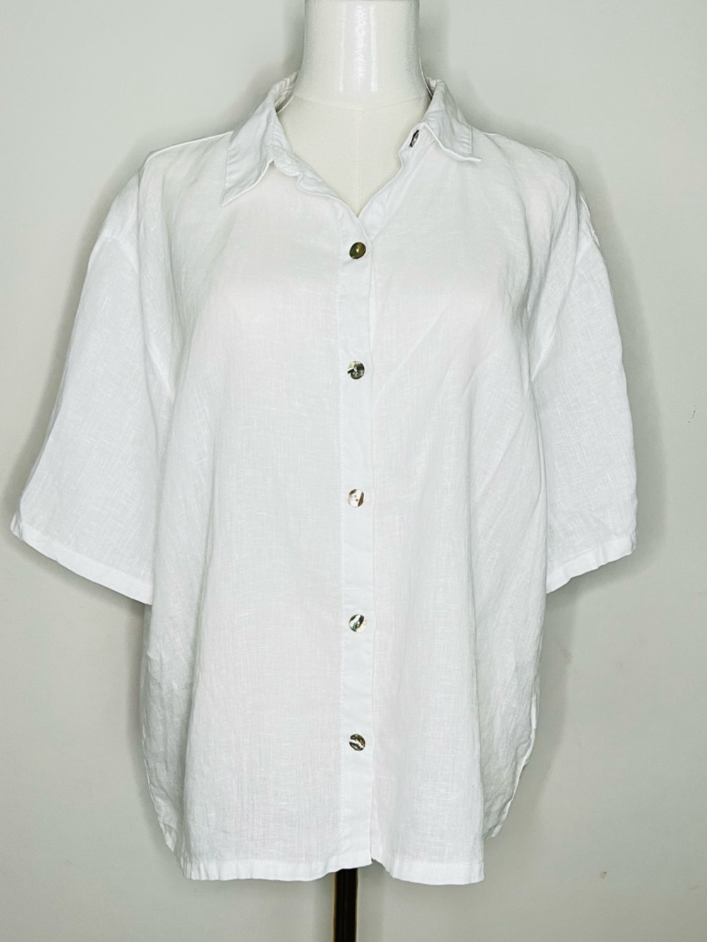 Nicole Miller New York 100% linen Women’s Top summer career Sz L